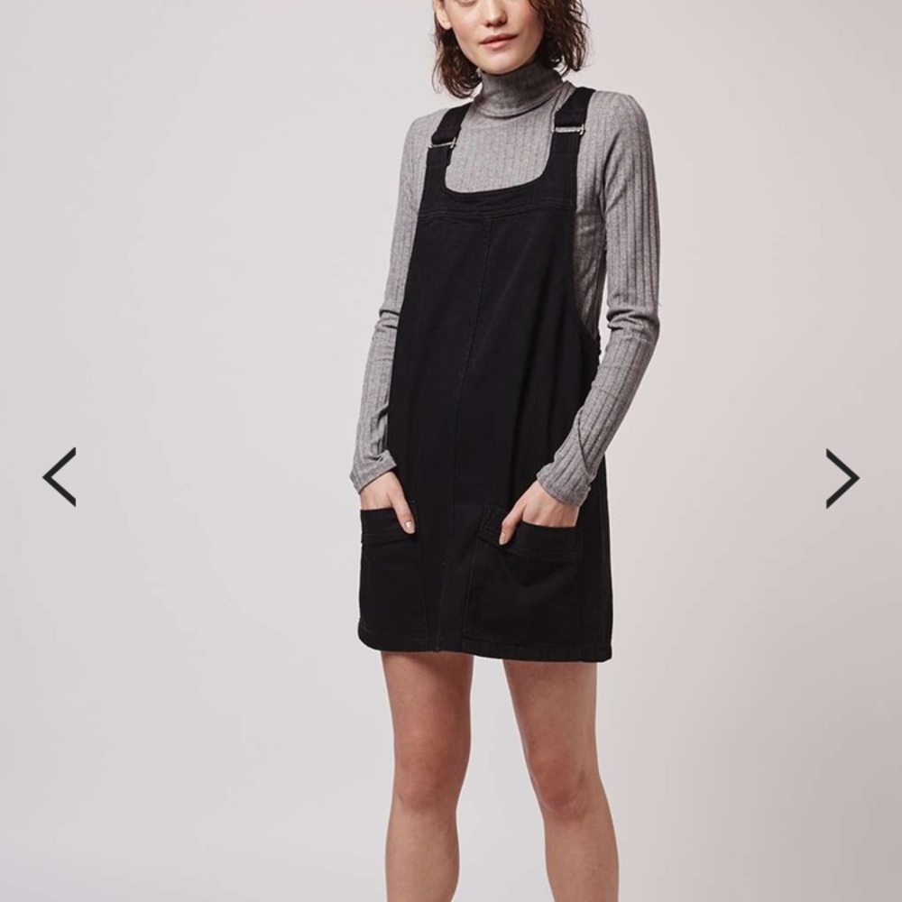 Topshop MOTO denim mini pinafore